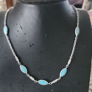 Elegant Sterling Silver and Turquoise Necklace